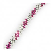 دستبند جواهر طلای 18 عیار برلیان و یاقوت برمه